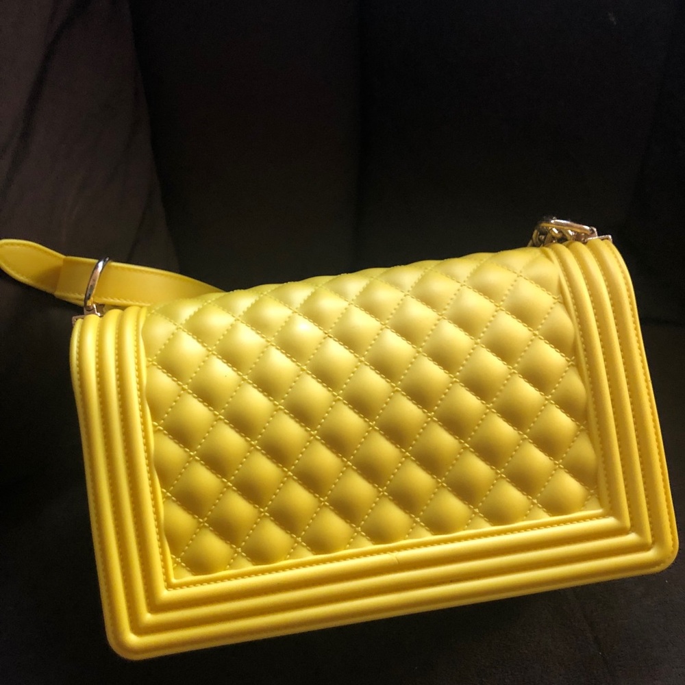 A yellow crossbody bag